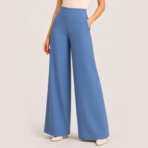 <span class=keywords><strong>Pantaloni</strong></span> <span class=keywords><strong>Palazzo</strong></span> da Donna su Misura OEM, Vestibilità Ampia, Gamba Larga, Eleganti, Formali, <span class=keywords><strong>a</strong></span> Vita Alta, Lunghezza al Pavimento - Product Image 1