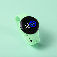 Montre-bracelet électronique à affichage rond LED pour enfants filles et garçons, montres numériques étanches en Silicone