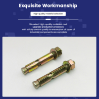 Cheville à expansion avec manchon zingué coloré en acier au carbone, à tête hexagonale extérieure, pour fixation murale béton, pour l'installation d'équipements et de supports