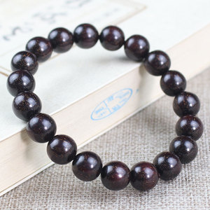 Zambian Blood Sandalwood <b>Bracelet</b> 10mm 17 Beads Black Oil High Density Ethnic Style Unisex Jewelry Gift - Product Image 4