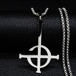 Vintage Punk in acciaio inox Rock fantasma Rock distintivo ciondolo per festa gioielli da ballo per gli uomini cintura musicale a catena trasversale - Product Image 1