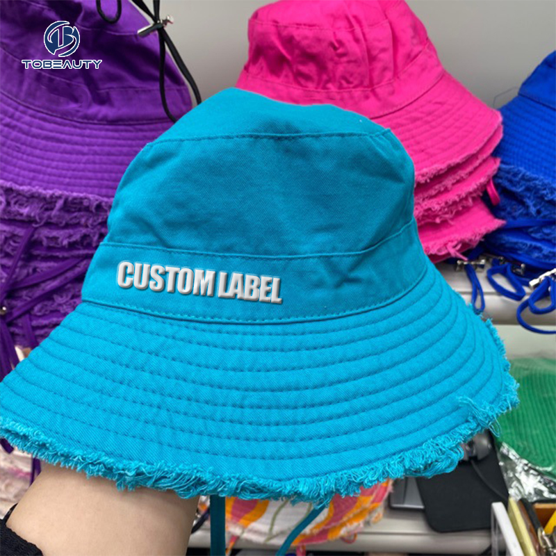 Topi Bucket polos katun tekanan trendi kualitas tinggi topi nelayan topi kustom