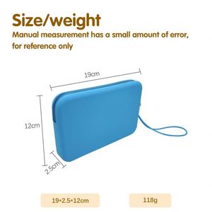 Pochette de toilette en silicone imperméable avec fermeture éclair durable pour cosmétiques, maquillage, monnaie et téléphones, personnalisable avec logo - Product Image 2