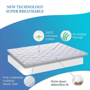 <span class=keywords><strong>Surmatelas</strong></span> en <span class=keywords><strong>coton</strong></span> biologique pour lit king size, matelassé, respirant, rafraîchissant, avec poches profondes, lavable en machine, blanc - Product Image 4