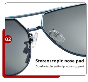 Occhiali da sole da uomo alla moda occhiali da sole polarizzati a grande montatura con guida ciclistica a doppio raggio disponibile in nero bianco blu rosso - Product Image 5