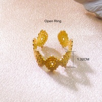 Cincin Bunga Berongga Elegan Wanita Kelas Atas Gaya Retro Korea Jepang Perhiasan Emas Mawar Bebas Warna Berhias Zirkon Justop