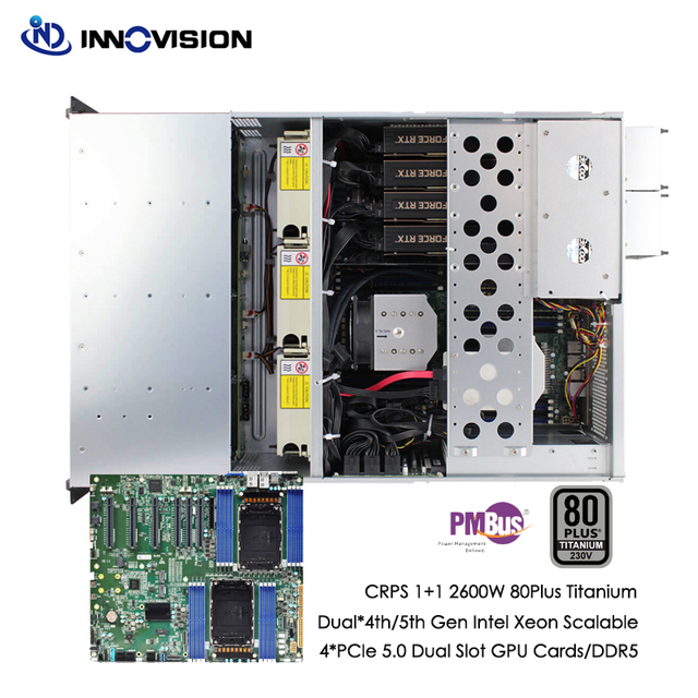 Custom Dual 4th/5th Gen Intel Xeon Scalable Processor GPU Server 4 Graphic Card PCI5.0 DDR5 Gpu Mining Rig Ai Server