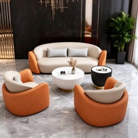 Conjunto de Sofá Modular Curvo Moderno, Tapizado en Esponja, 2 Sillones, Espuma de Alta Densidad, Construcción Duradera para un Estilo Contemporáneo