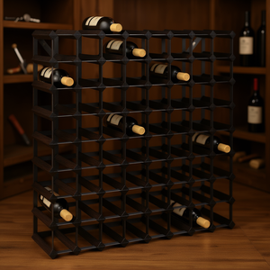 Casier à vin en bois de pin noir pour 72 bouteilles, design rectangulaire traditionnel durable pour le stockage du vin - Product Image 2
