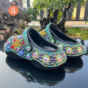 Sandales sabots BBJ <span class=keywords><strong>de</strong></span> <span class=keywords><strong>luxe</strong></span>, ornées <span class=keywords><strong>de</strong></span> strass et <span class=keywords><strong>de</strong></span> cristaux, design <span class=keywords><strong>de</strong></span> créateur, personnalisables, à bout fermé, respirantes en EVA - Product Image 3