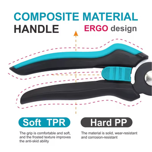 Sécateur manuel à anvil pour jardin, outil à main à cliquet, acier au carbone SK5, ergonomique, <span class=keywords><strong>avec</strong></span> poignée antidérapante - Product Image 5