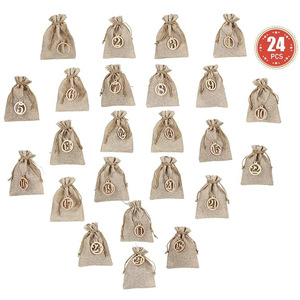 ชุดกระเป๋าหูรูดผ้าลินินสำหรับ2025ใหม่กระเป๋าลูกอมนับถอยหลังปฏิทินวันคริสต์มาสไอเดียของขวัญวันหยุด - Product Image 2