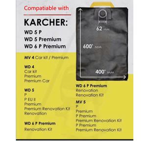 Sacs filtrants en toile pour aspirateur d'hôtel réutilisables compatibles avec <span class=keywords><strong>Karcher</strong></span> Wd4 Wd5 <span class=keywords><strong>Wd6</strong></span> - Product Image 2