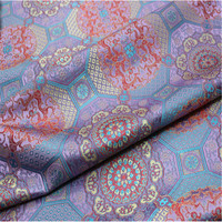 Kain Brokat Tradisional Mongolia Asli Pabrik, Jacquard 75cm Berkualitas Tinggi untuk Cheongsam Kimono
