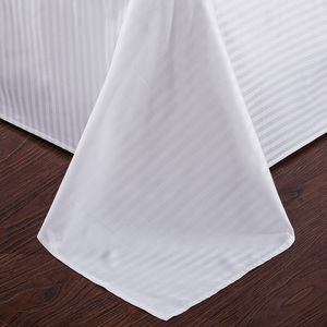 Lenzuola Personalizzate in 100% <span class=keywords><strong>Cotone</strong></span> 300TC Tinta Unita Bianche di Lusso in Raso per Hotel, Set Letto <span class=keywords><strong>Matrimoniale</strong></span> Bianco - Product Image 4