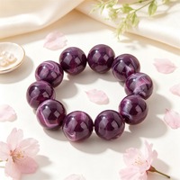 Bracelet extensible en perles rondes en acrylique couleur bonbon 20 mm, style années 70-80, en plastique élastique, pour femmes et hommes, bijoux de fête