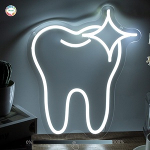 Pixel Custom Dente Led Insegna al Neon dentista pallone odontoiatrico decorazione da ufficio luci dimmerabili LED insegna al Neon per arredamento aziendale - Product Image 1