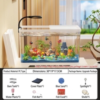 Aquarium Moderne Transparent de Luxe en Acrylique Durable pour Poissons Rouges et Tortues 10L – Kit Ultra Silencieux Écologique pour Utilisation Extérieure ou sur Bureau