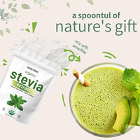 Édulcorant biologique Extrait de stévia en poudre 90% de stévioside Compléments alimentaires à base de plantes Poudre de feuilles de stévia pure verte