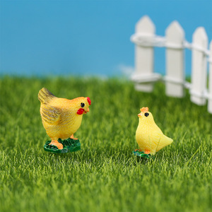 รูปปั้นไก่ขนาดเล็ก เรซินสังเคราะห์ ทาสีแล้ว ของตกแต่งสวนในร่มและกลางแจ้ง ของตกแต่งบนโต๊ะ - Product Image 3