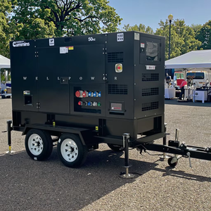 Générateur diesel de remorque mobile silencieuse portative de 20kw 40kw 50Kw 80Kw 100Kw 120kw 150Kw 200Kw avec le moteur de Cummins Perkins Baudouin - Product Image 1