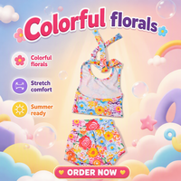 Ensemble bébé personnalisé avec imprimé B12, bretelles réglables, short et haut, en coton élasthanne anti-boulochage, pour filles