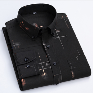 Camisa de Manga Larga para Hombre con Estampado Personalizado en Caliente, Resistente a las Arrugas, Elástica, de Negocios, a Cuadros Grandes - Product Image 4