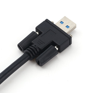 HOLLOW USB 3.0 AM To BM Cable 0.5M With <b>Screw</b> Mounting Tinned <b>Copper</b> Connector Black - Product Image 4