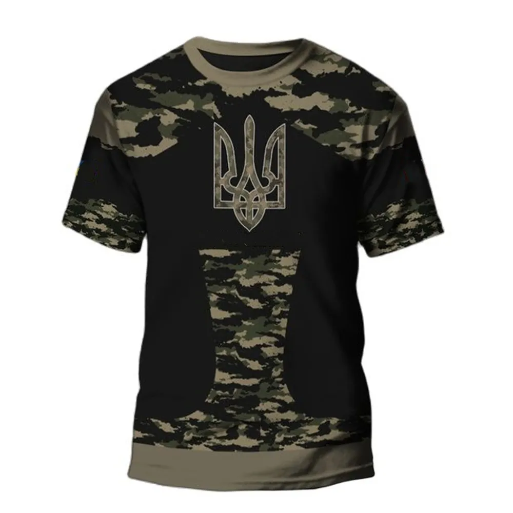 Erkek Camo T-shirt askeri tugay tarzı baskılı tişört gazileri bayrak giyim boy Harajuku sıfır yaka bluzlar