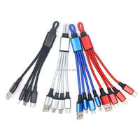 Câble USB 3-en-1 3A à charge ultra-rapide, USB-A/Type-C/Light Micro USB, tressé, avec porte-clés, vente en gros d'usine
