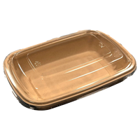 Boîtes à salade rectangulaires biodégradables en papier kraft de qualité alimentaire de 750/900/1000/1300 ml avec couvercle en PET, livraison de restaurant, gaufrage