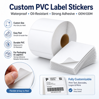 Étiquettes autocollantes personnalisées en PVC, résistantes à l'eau et à l'huile, en rouleau synthétique pour l'expédition, l'emballage, les codes-barres et l'entrepôt, avec adhésif puissant