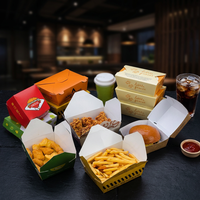 Boîte à hamburger en matériau biodégradable compostable respectueux de l'environnement à structure robuste pour la livraison de nourriture en boutique de hamburgers