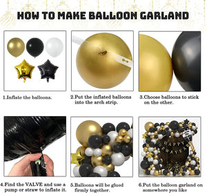 Guirlande Arc Kit Bonne Année Bannière Noir Or Blanc Feuille Ballons Pour <span class=keywords><strong>2023</strong></span> Nouvel An Graduation Party Ballons Décorations - Product Image 3