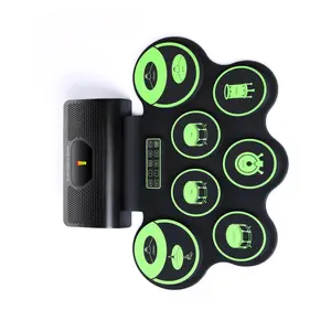 Toptan yeşil silikon dokuz tuşları davul anahtarı Tuning Mini davul e-bisiklet davul seti çocuklar için