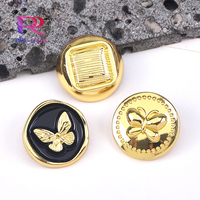 Vintage kualitas tinggi Fashion berkilau emas kancing Blazer plastik 18mm batang logam paduan seng tombol untuk pakaian