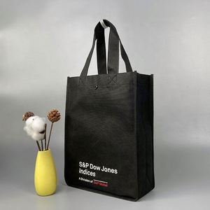 ถุงผ้านอนวูฟเวนพับได้สีดำถุงช้อปปิ้งของกวางโจว - Product Image 2