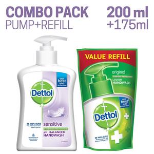 For Dettol 200 ml Sensitive <b>Liquid</b> Handwash with Free 175 ml Original <b>Liquid</b> Hand Wash Pouch Aloe-Infused Hand <b>Soap</b> - Product Image 2