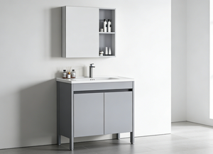 Mueble de Baño 668 con <span class=keywords><strong>Lavabo</strong></span> Integrado de Cerámica y Aluminio Honeycomb, Juego Completo - Product Image 3