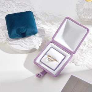 Caja de Joyería de Terciopelo de Alta Calidad con Cierre a Presión y Doble Apertura para Anillos, Collares, Pendientes, Pulseras y Colgantes, Venta al Por Mayor - Product Image 3