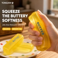 TONGXIN Jouet Squishy en forme de bâton de beurre en gelée, réaliste, à récupération lente, anti-stress, jouet de bureau Fidget Foodie, vente en gros, OEM personnalisé