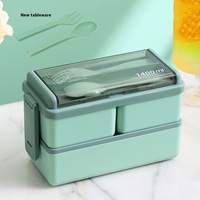 Enkelvoudige vierkante PP bento lunchbox, magnetronbestendig, lekvrij, compartimenten, 1-3L inhoud, draagbaar, houdt voedsel vers, geschikt voor baby's