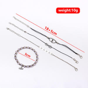 Conjunto de Pulseras de Moda con Dijes, Imitación de Perlas, Plata Tibetana, Corazón de Amor, Infinito, Regalo para Mujer 2024 - Product Image 4