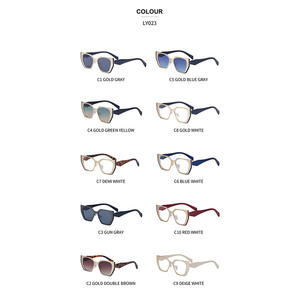 Gafas de sol estilo ojo de gato Ly023 para mujer, montura metálica, protección UV400, estilo moderno para atuendos. - Product Image 1