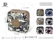 Portamonete Quadrato con Doppia Cerniera 4 Pollici in Microfibra Pelle Sintetica Unisex Mini Portafoglio - Product Image 1