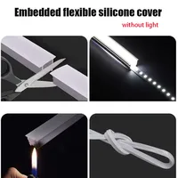 Tube LED néon encastrable DIY avec revêtement en gel de silicone, diffuseur souple linéaire blanc flexible intégré de 1M à 15M pour bande LED COB 5050 2835
