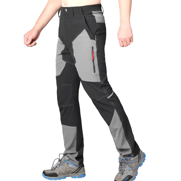 야외 캐주얼 하이킹 탄성 허리띠 지퍼 포켓 디자인 사용자 정의 방수 낚시 바지