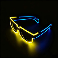 Offre Spéciale lueur dans le noir EL fil lunettes LED obturateur lunettes pour Halloween noël nouvel an événement fête fournitures