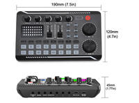 Carte son et interface audio F998 avec effets de mixage DJ, changeur de voix, mixeur compatible Bluetooth