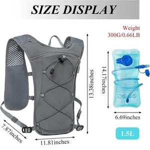 Gilet d'hydratation portable multifonctionnel léger et imperméable pour le sport de plein air, la randonnée, la course à pied et le cyclisme - Product Image 2